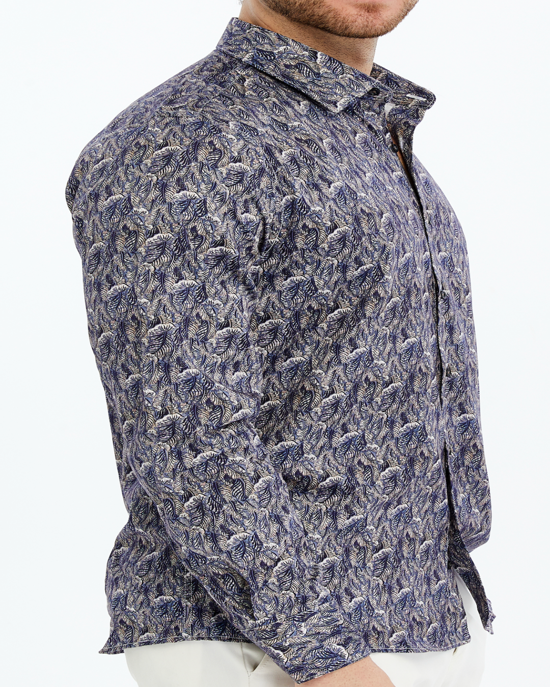 Mens blue patterned shirt 