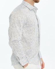 For Men light grey printed patterned shirt with a white background