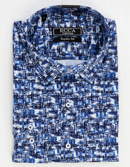 Men's Blue patterned shirt with ECCA London Design 