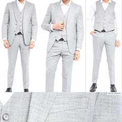 Grey Blinders Linen Icnony - Linen Three Piece Suit