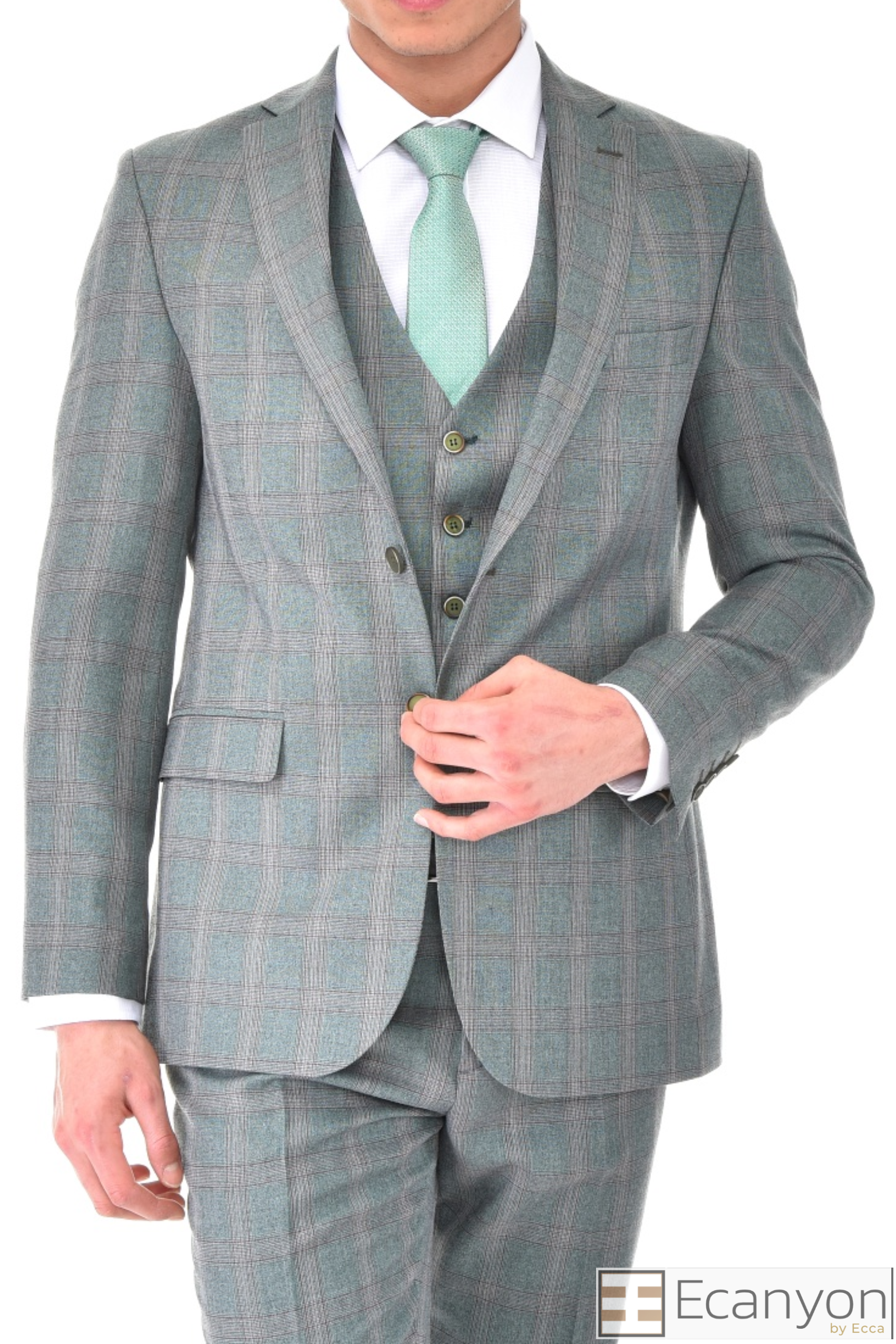Green Plaid Burgundy Three Piece Suit, A timeless a green plaid burgundy design suit that can be styled up for special events or styled down for the office. The matching quality a green plaid burgundy design waistcoat and trousers are paired with a green plaid burgundy matched design  jacket. You’ll love the patterned lining panels on this suit, especially the one in the jacket’s breast pocket which doubles up as a pocket square.Master Fit 3 Piece SUIT