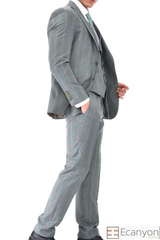 Green Plaid Burgundy Three Piece Suit, A timeless a green plaid burgundy design suit that can be styled up for special events or styled down for the office. The matching quality a green plaid burgundy design waistcoat and trousers are paired with a green plaid burgundy matched design jacket. You’ll love the patterned lining panels on this suit, especially the one in the jacket’s breast pocket which doubles up as a pocket square.Master Fit 3 Piece SUIT