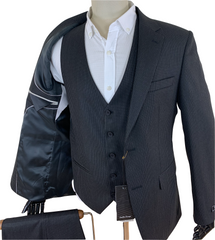 Black Striped Three Piece Suit