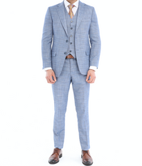 Bluer Blinders Linen Icnony - Linen Three Piece Suit