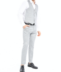 Grey Blinders Linen Icnony - Linen Three Piece Suit