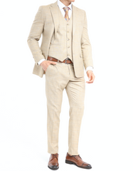 Mustard Blinders Linen Icnony - Linen Three Piece Suit